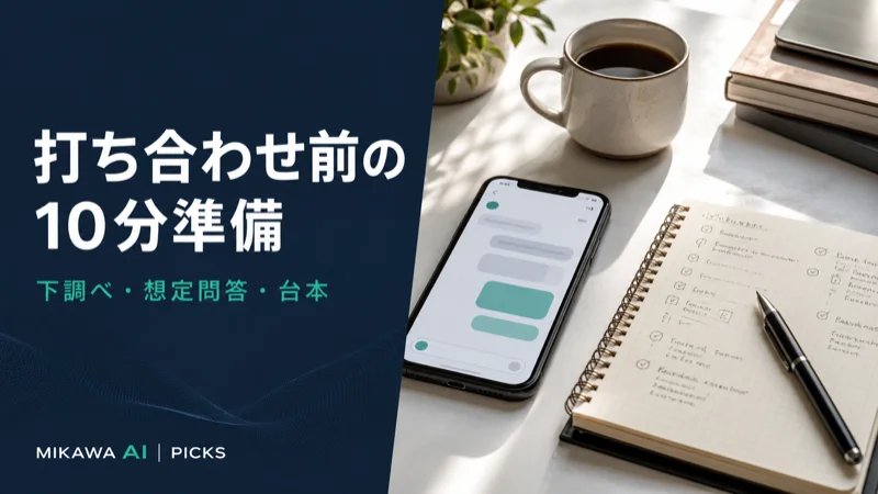 AIで打ち合わせ前の準備を10分でやる方法｜下調べ・想定問答・台本の作り方のサムネイル