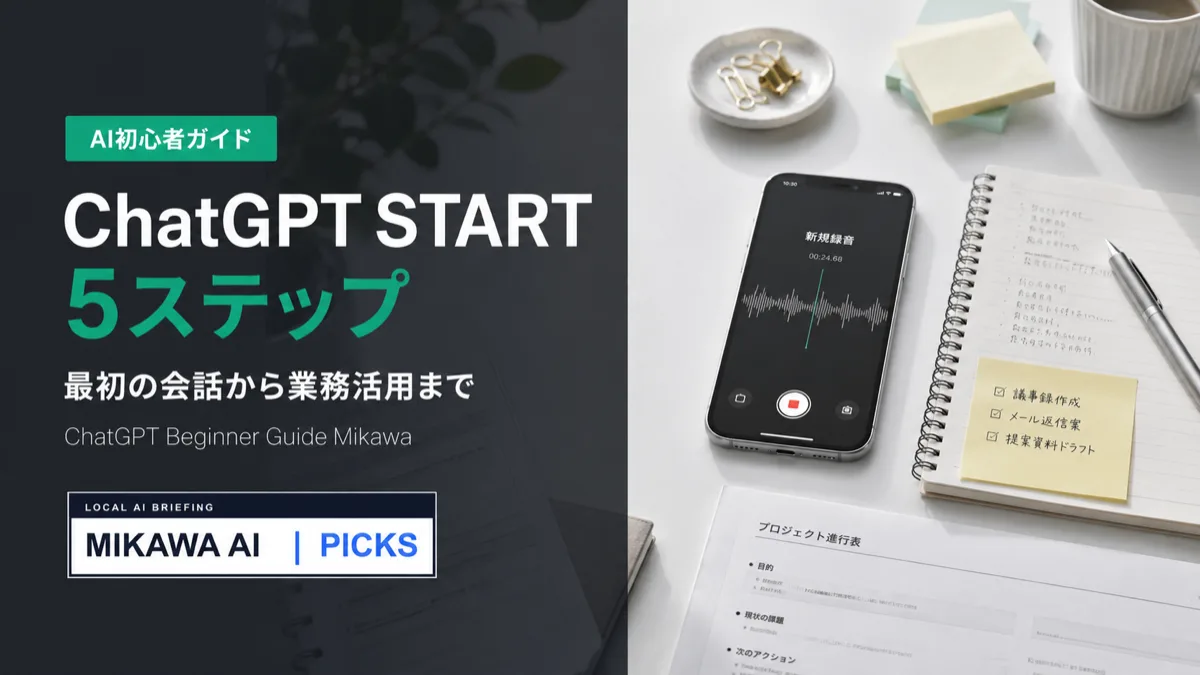 ChatGPTの使い方｜三河の事業者が最初の会話から業務活用まで進める5ステップのサムネイル
