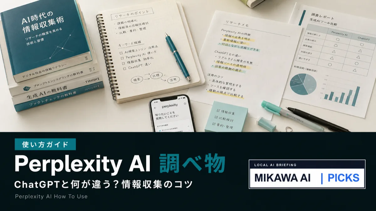 Perplexity AIの使い方｜ChatGPTと何が違う？三河の事業者が調べ物に使うコツのサムネイル